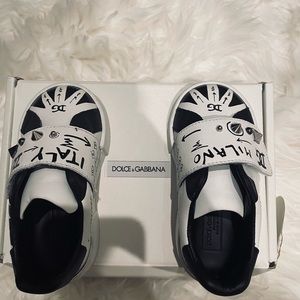 Kids Dolce & Gabbana Portofino Graffiti-Print Sneakers